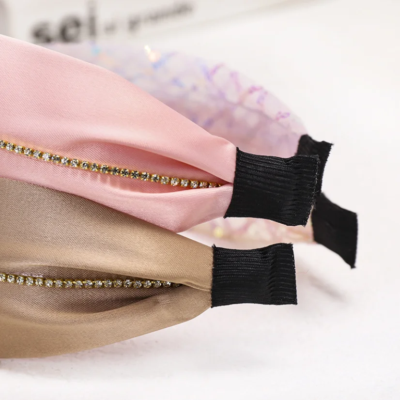 Japan and South Korea simple joker super flash drill sequins hair card color cloth art knot headband