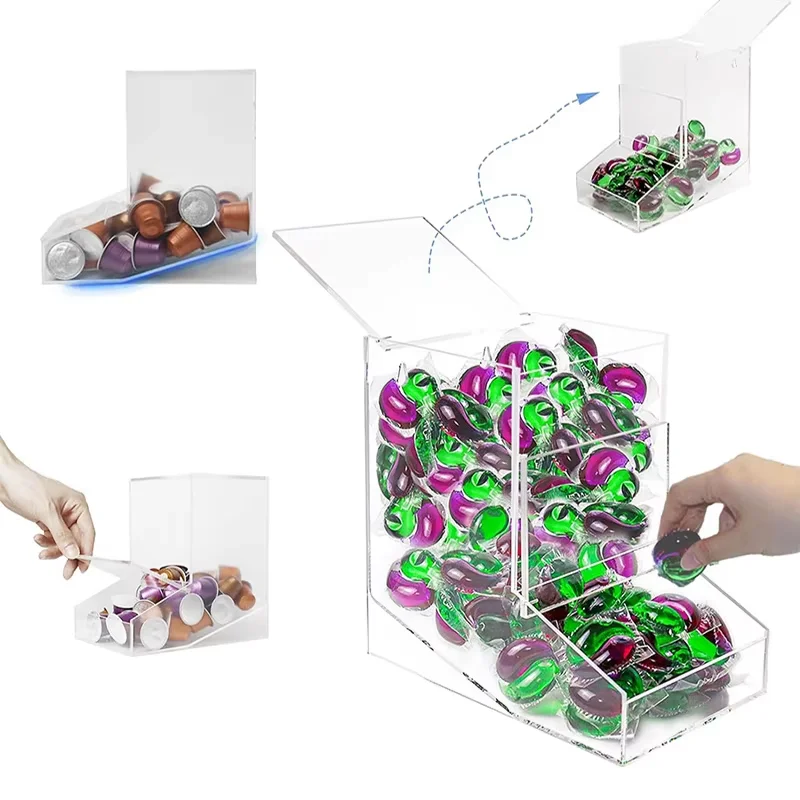 JUMEIJIA Custom Candy Store Plastic Clear Acrylic Candy Dispenser Box Acrylic Candy Bins with Lid