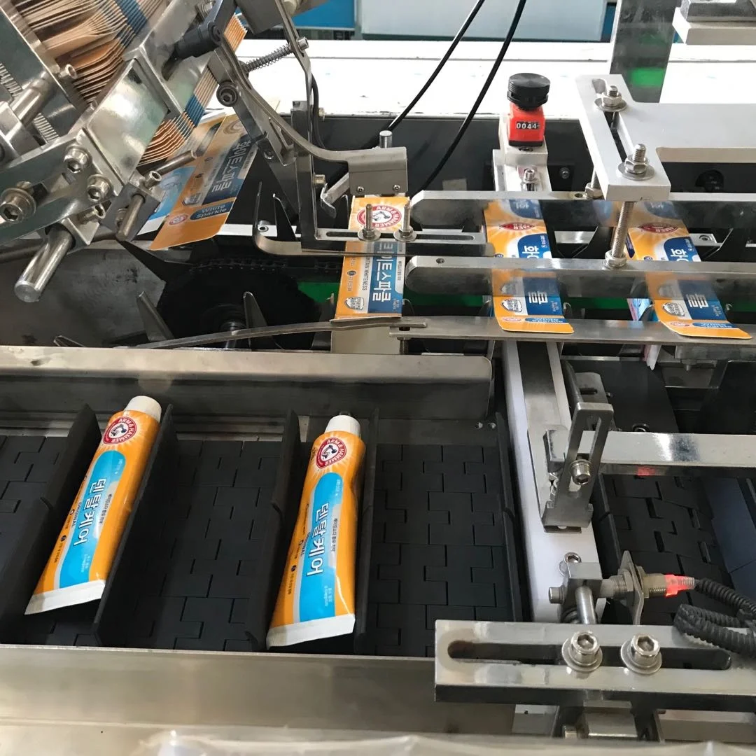 
Automatic Horizontal Intermittent Mechanism Toothpaste Tube With Leaflet Box Cartoning Machine 