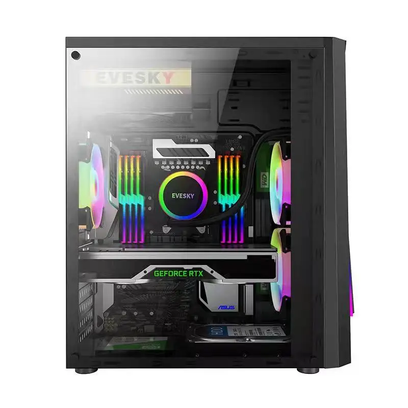 Game Desktop Host Exon E5 CPU 16G RAM 512GB SSD Power Supply PC Gaming Desktop Computer office desktop
