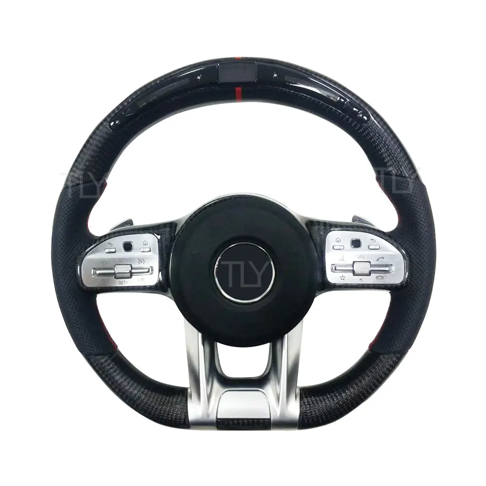 Подгонянное Рулевое колесо для Mercedes-Benz W177 W213 W204 W205 W211 C257 AMG GT GLE CLA светодиодное рулевое из углеродного волокна
