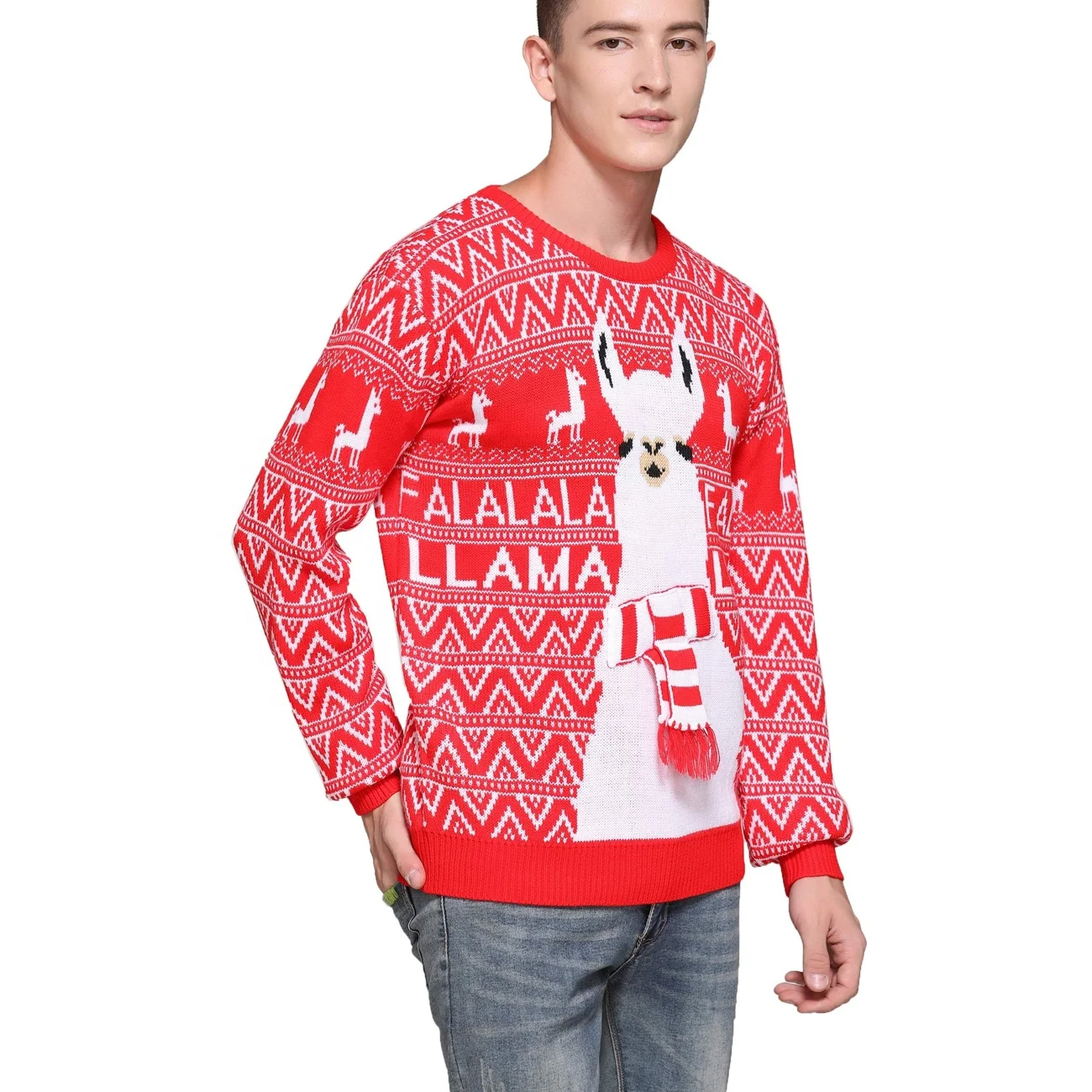 Модный мужской пуловер с принтом животных, Санта, унисекс, Уродливый Рождественский свитер