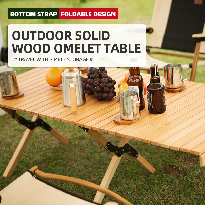 Portable Storage Foldable Wooden Camping Table And Chairs Set Outdoor Garden Dinner Party Vintage Wood Folding Dining Table