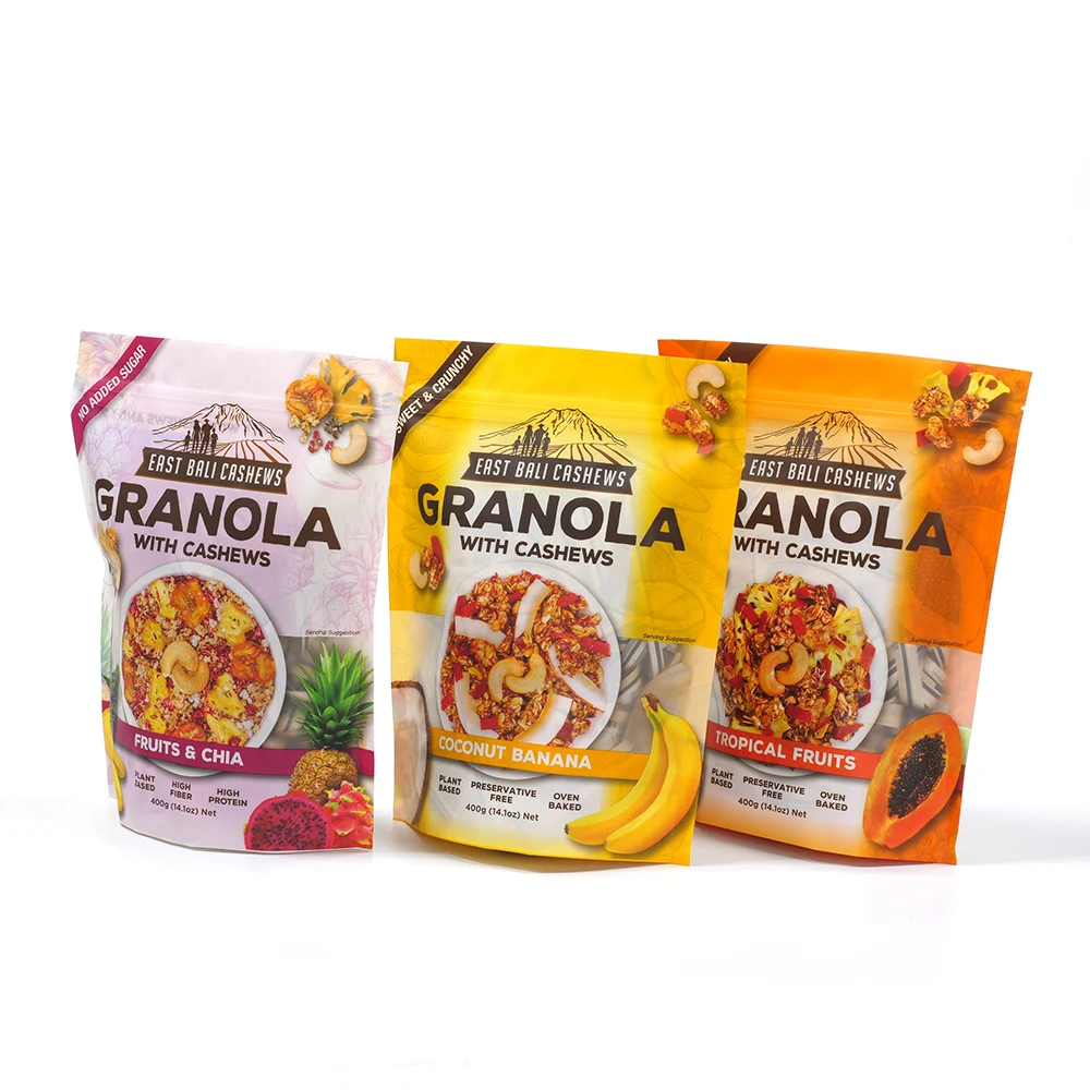 
Custom Printing Pouch zip-top Biodegradable Corn Starch Compostable Food Container Sachet for snacks 