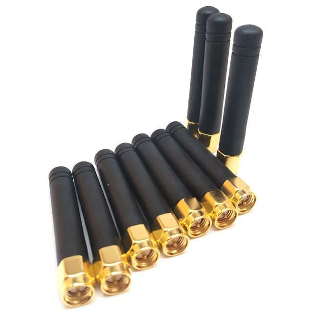 GSM /2G/3G/4G/2.4G 2dbi Gold 90 degree Angle SMA male  wifi antenna