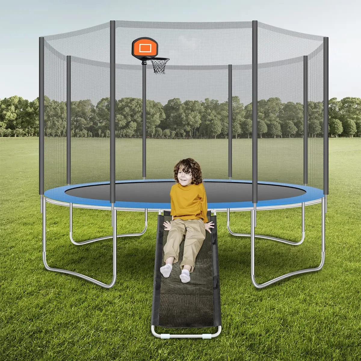Basketball Hoop with Basketball and Pump for Trampolines