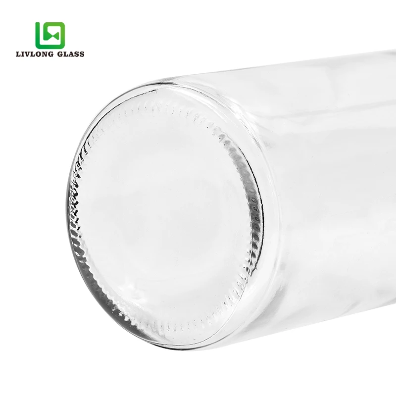 Wholesale 500ml 16OZ clear round voss drinking glass water bottle with screw CAP