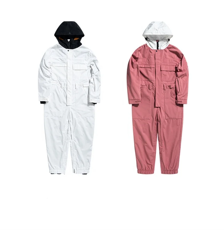 OEM unisex conjoined adult men and women hooded thickened ski jackets snowboard jackets jumpsuits snowsuits traje de esquiar