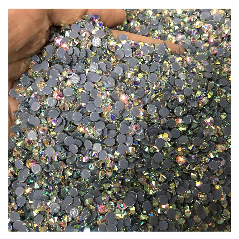 SS6 SS10 SS12 SS20 SS30 Luxe Top Grade Hotfix Rhinestones Motif FlatBack Glass Strass Hot fix Iron On Rhinestone For Garment