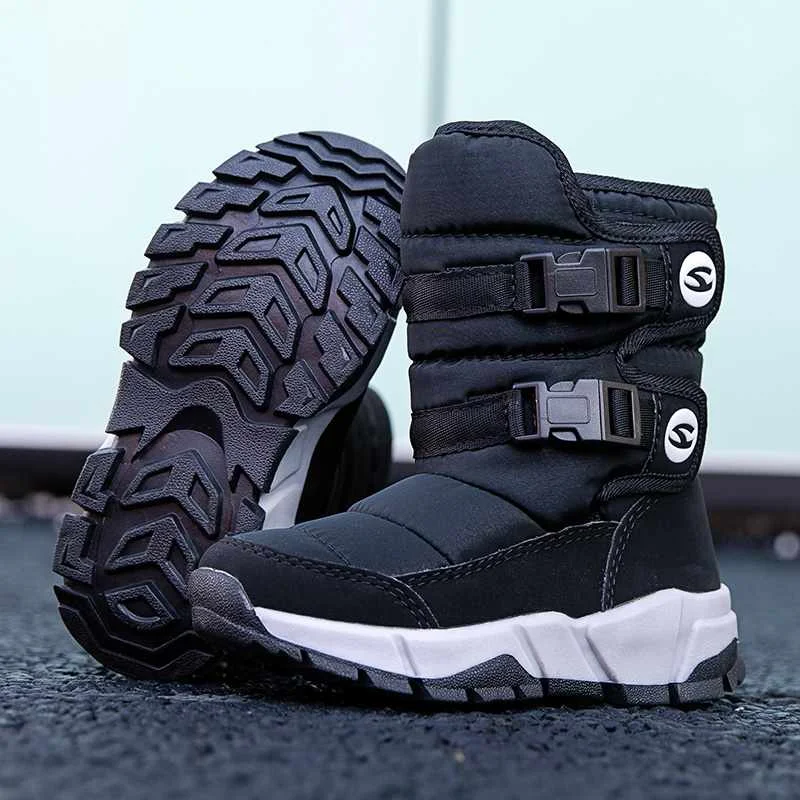 
HOBIBEAR Boys Winter Durable Snow Boots Warm Big Size Girls Snow Boot Children Fashion Shoes 