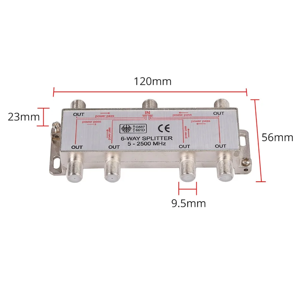 professional 6 way 2500mhz TV SPLITTER