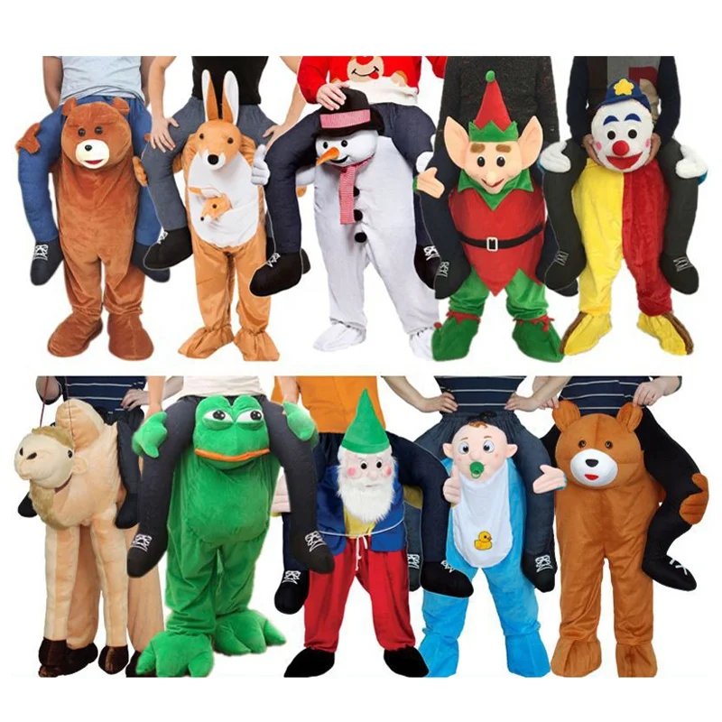 Adult Carnival Party Santa Christmas Halloween Ride on Animal Toy Beer Guy Pants Mascot Carry Bear Costume