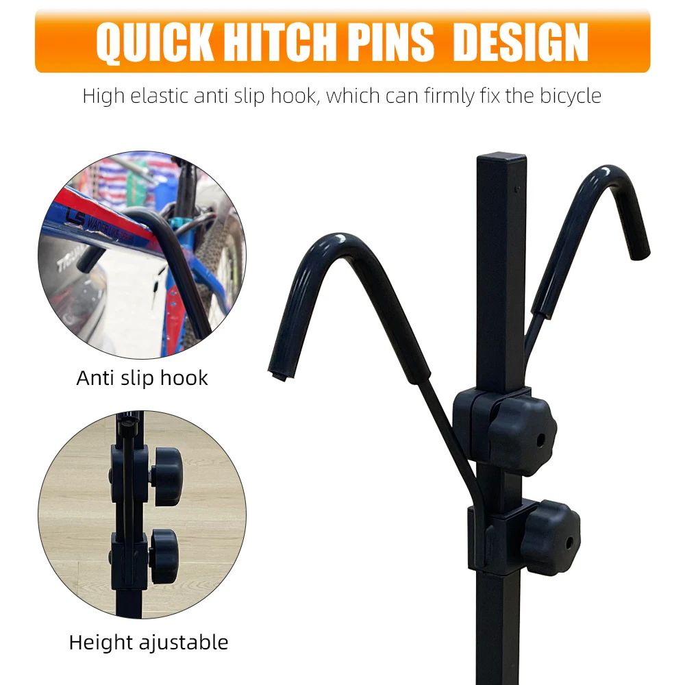Outdoor travel 2 bicycle hanging transfer multifunctional 90 lbs vertical stand car auto hitch bike rack