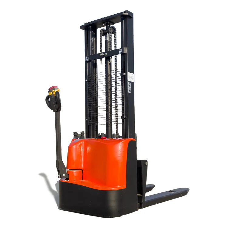 1500kg 3300lbs 1.5tonne Walkie Full-electric Stacker With Overall Forks lift Stacker Electric Forklift