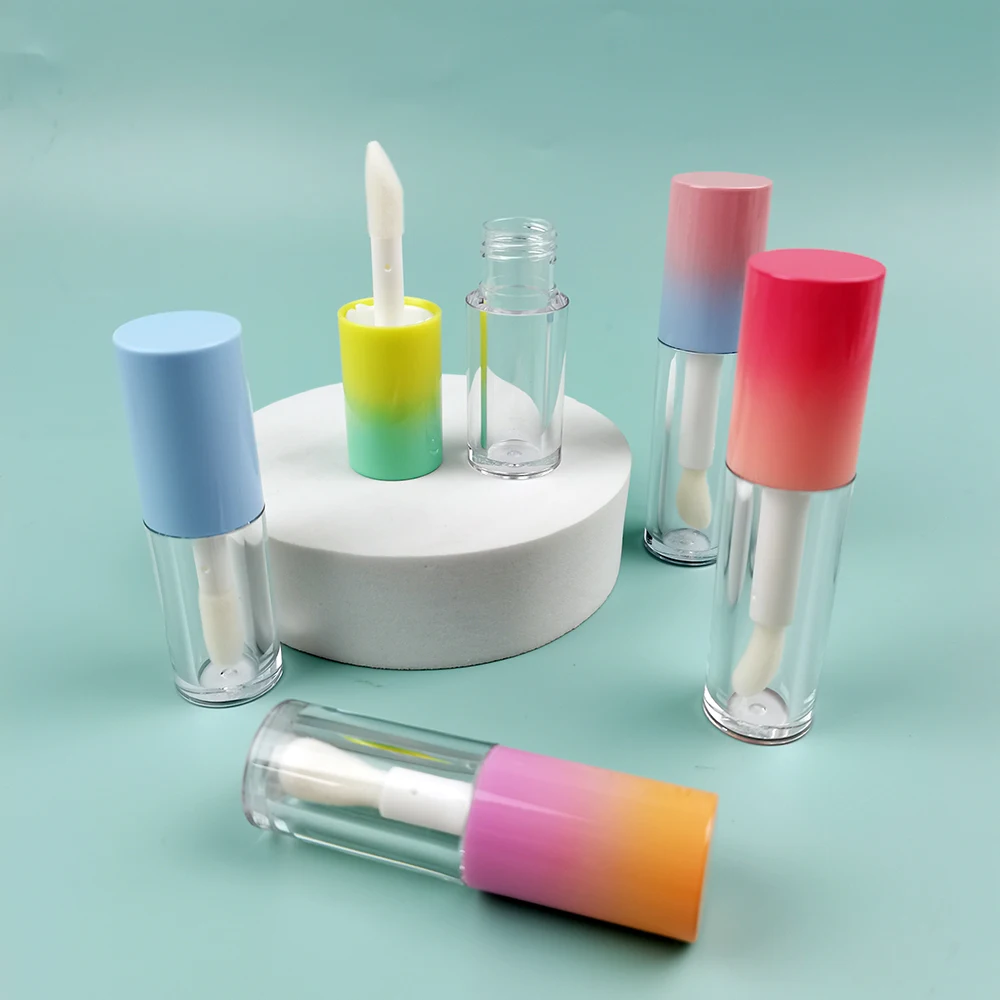 Wholesale Big Wand Applicator Round 6ML Lip Gaze Bottle Private Logo Cosmetic Big Brush Lip Gloss Tube Container