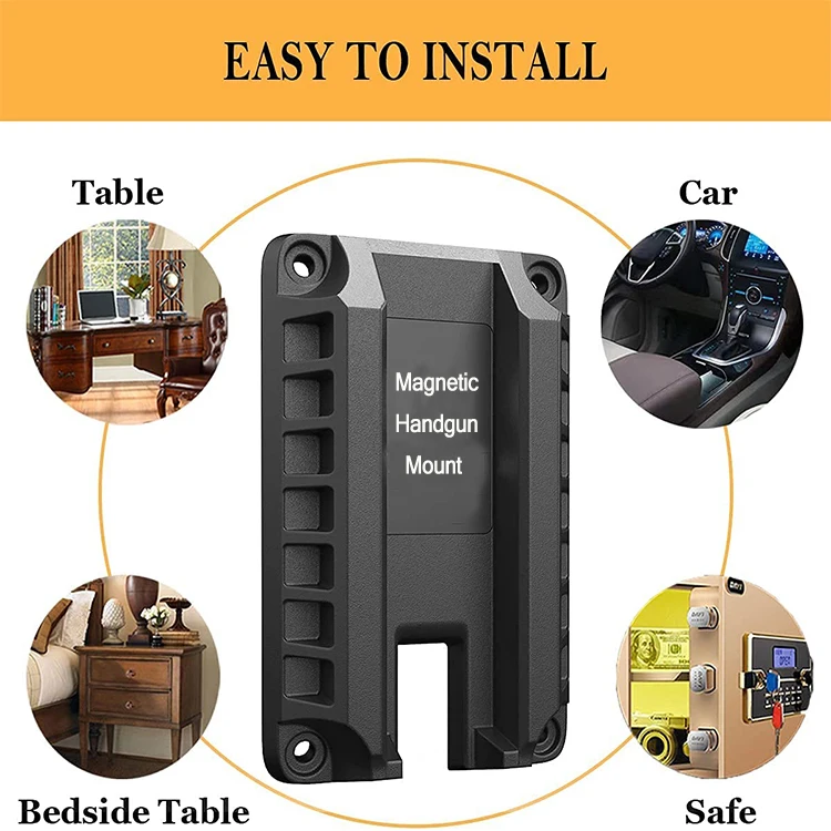 Magnetic Gun Mount Quickdraw Holder Pistol Concealed Tactical Firearm Accessories for