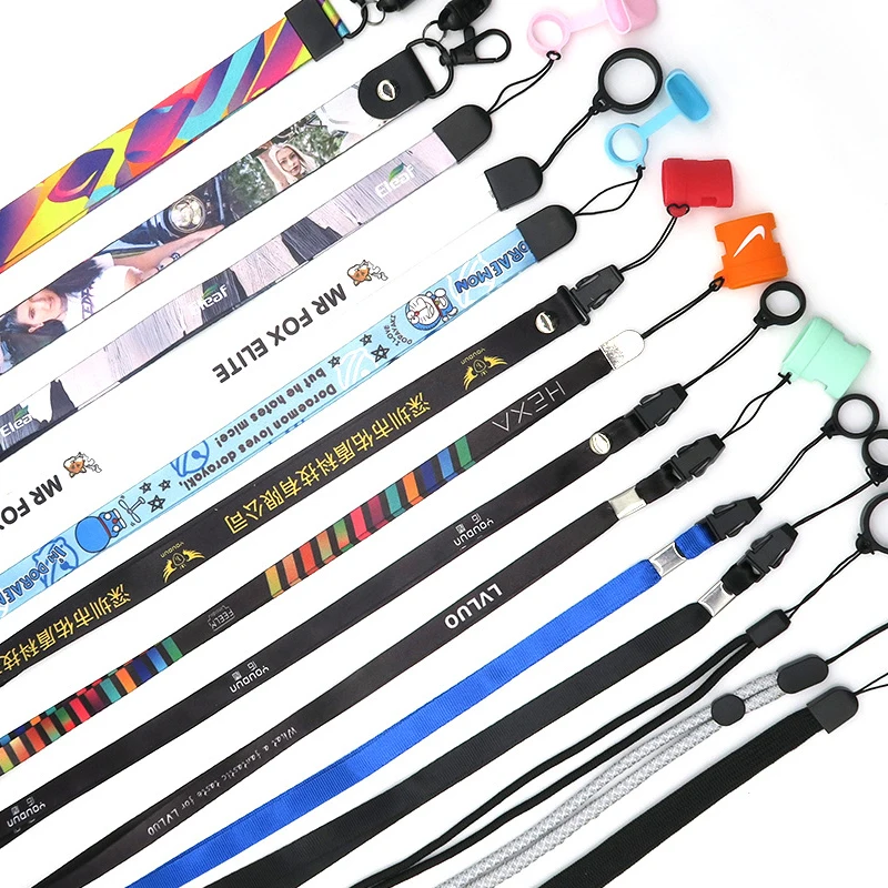 Universal Phone Lanyard Nylon Neck Strap and Wrist Strap Key Chain Holder Customize Advertising Gift Free Sample Available