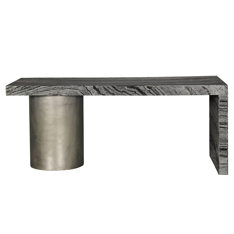 Concrete luxury italy natural marble table top dining table rectangle study desk stainless steel dining table for home