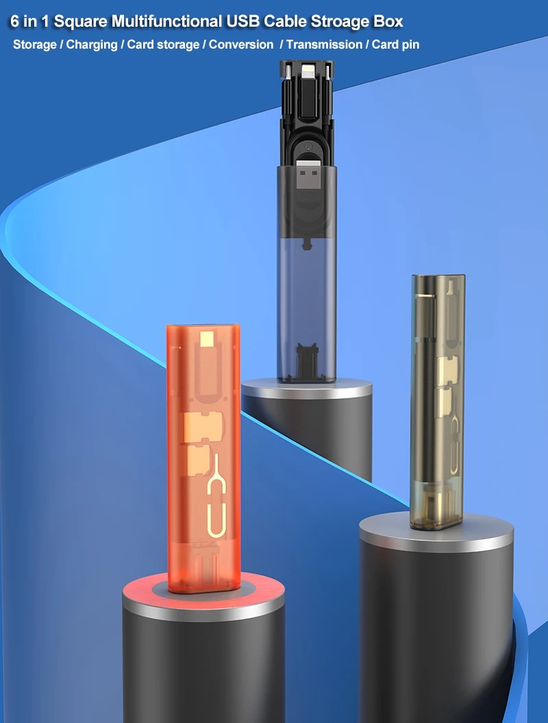 Multifunction USB Micro LT Adapter SD Card Store Type-C Plug Storage Case for Travel Cell Phone Pad Charging PC Computer Data