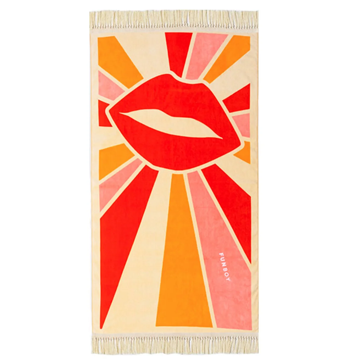 Premium High Quality 100% cotton  Soft Beach Towel with Tassel Pool velour custom design Luxury towel beach manufacturer
