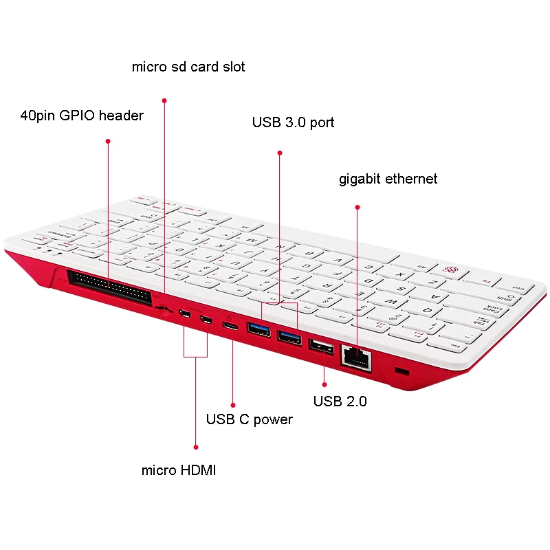 Keyboard Type Raspberry Pi 400 Personal Computer Kit Desktop Kit With 4K Video Playback