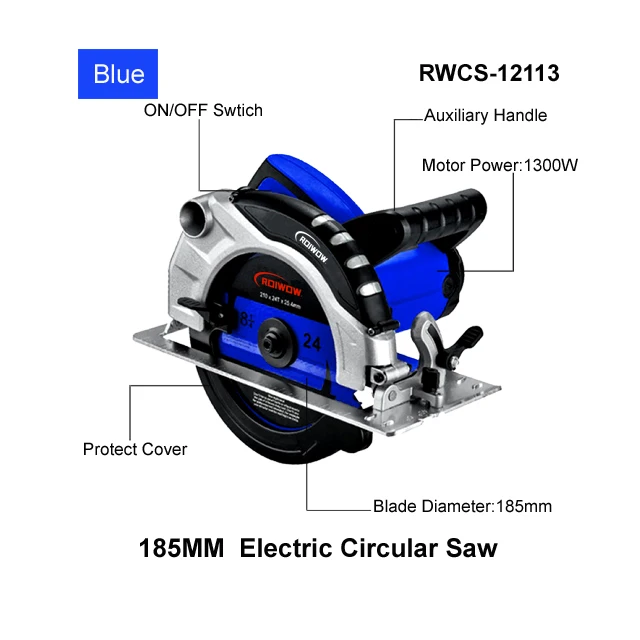 Professional Power Tools 1300W Corded Electric Circular Saw 7inch 185MM Wood Cutting Machine Portable Electric Miter Hand Saws