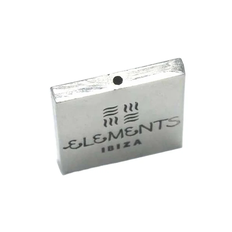 Custom metal logo beads for jewelry making engraved metal logo beads