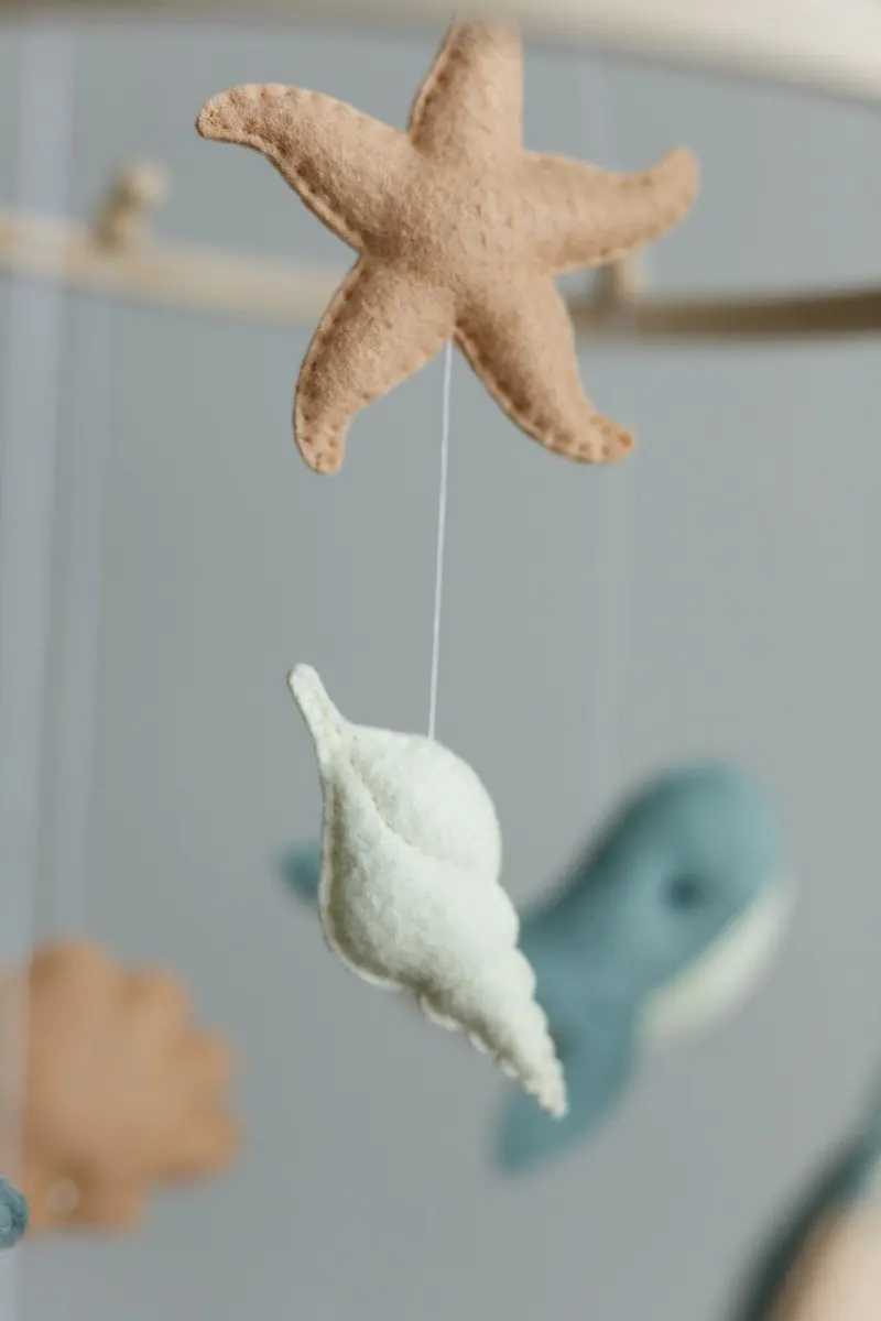Ocean felt baby mobile turtle dolphin whale baby crib mobile