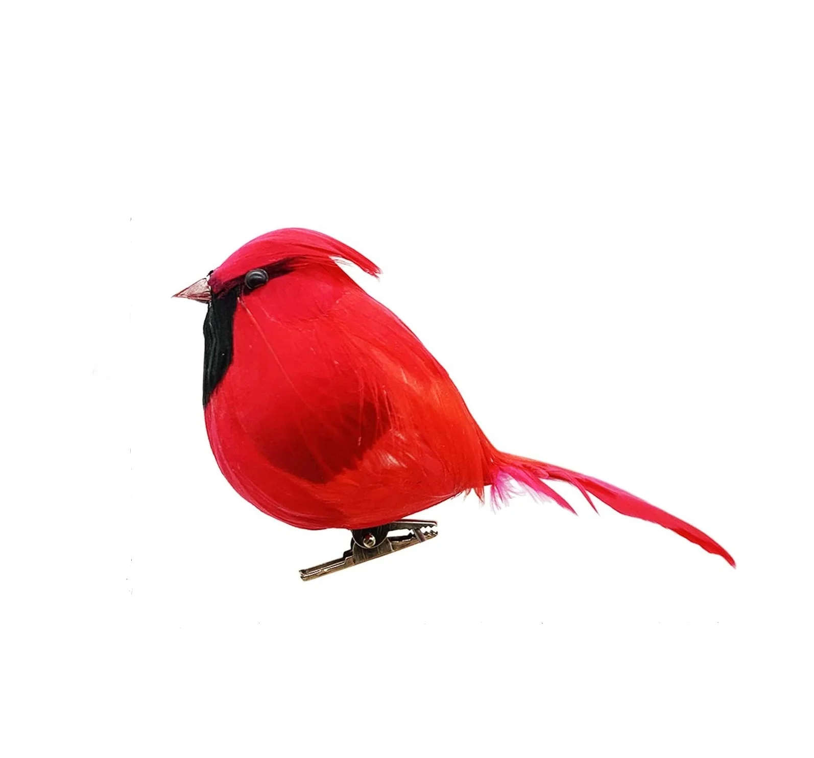 Artificial Red Cardinal Birds with Clip-5.5 x 3 Inch Christmas Big Belly Cardinal Birds Clip for Christmas Tree Ornament Decora