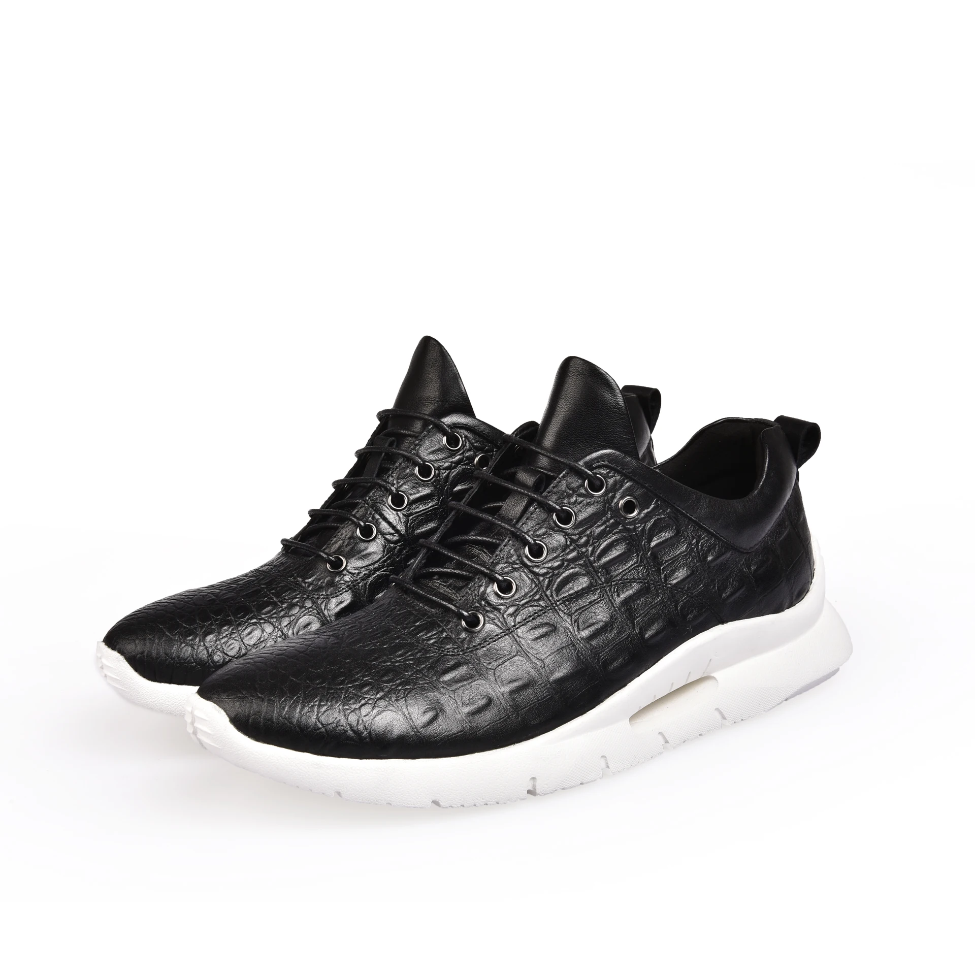 New China Manufacturer Air Cushion Comfortable Luxury Men Shoes Sports High-Quality Leather Black Sports Shoes