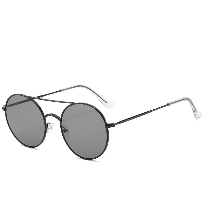 
2019 retro twin beams round sunglasses women metal tint color cheap stock sun glasses wholesale 