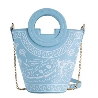  High Quality PU Leather Crossbody Bandana Bag Luxury Handbags for Girl Bucket Women Ladies Designer