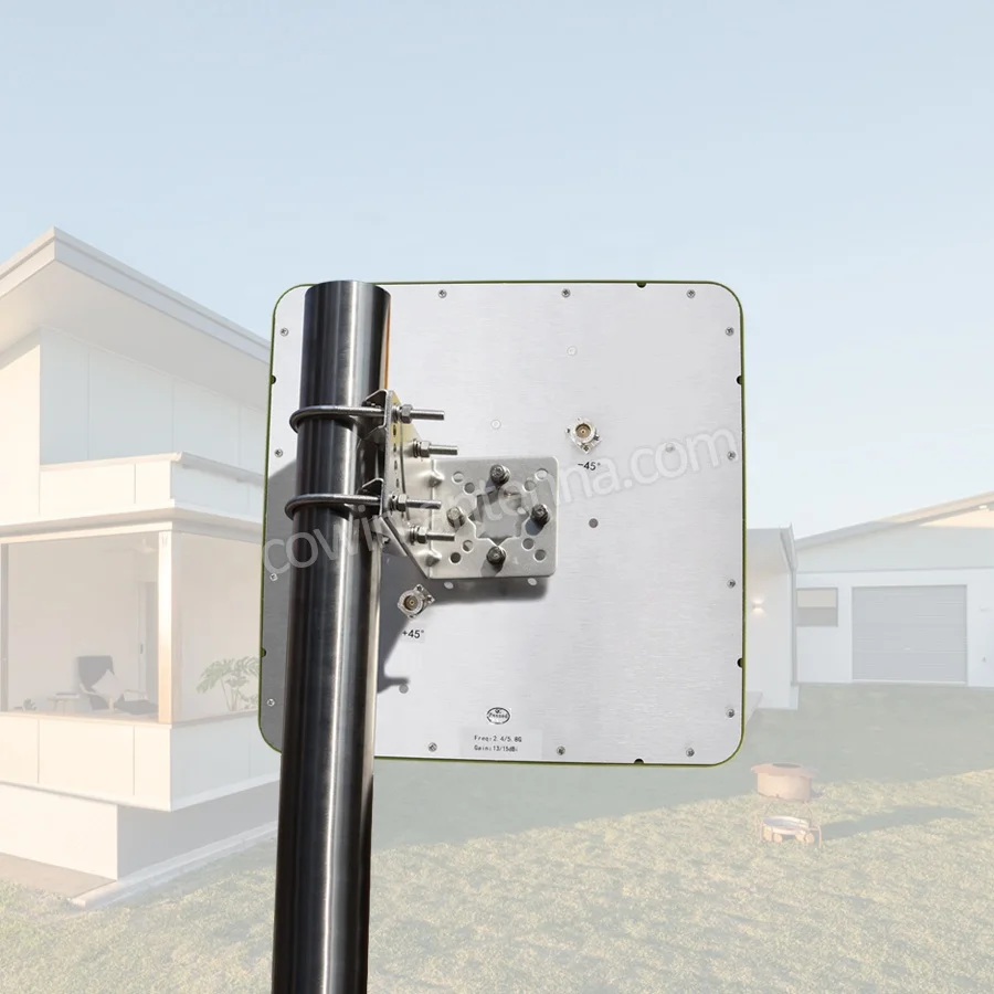Customized Green Dual Polarity High Gain 2.4GHz 5GHz Dual Band 2x2 MIMO Panel Outdoor Long Range WIFI Antenna