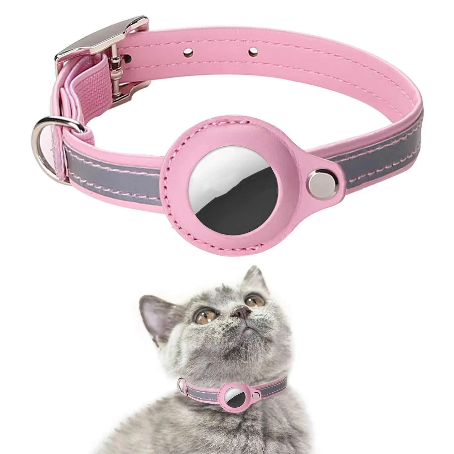 Регулируемый маленький кот GPS Pet трекер держатель Водонепроницаемый PU защитный чехол анти-потерянный устройство слежения ошейник для кошек сплошное животное