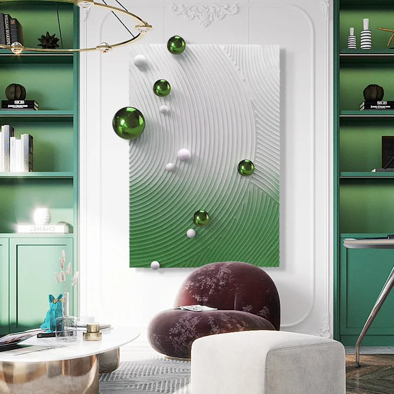 Modern Minimalist 3D Metal Ball Texture Relief Hand-painted Decoration Painting