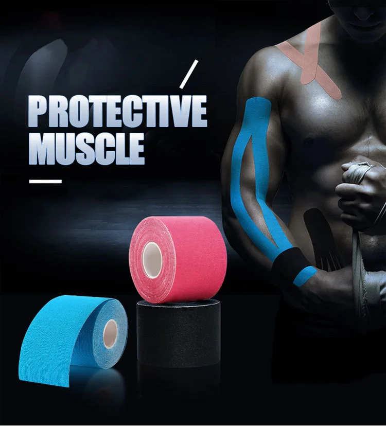 Kinesiology tape 5cm 10cm OEM Custom I Shape Pre cut Rayon Cotton Kinesiology Tape Easy Use