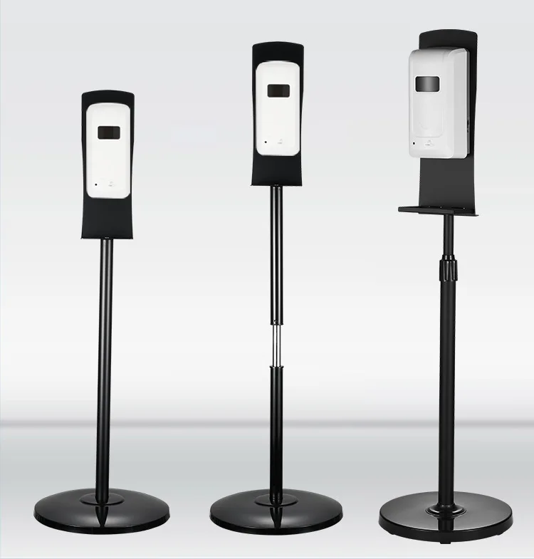 Steel Soap Dispenser Floor Stand Automatic Sanitizer Dispenser Metal Bracket with Drip Tray for Office Station Restaurant