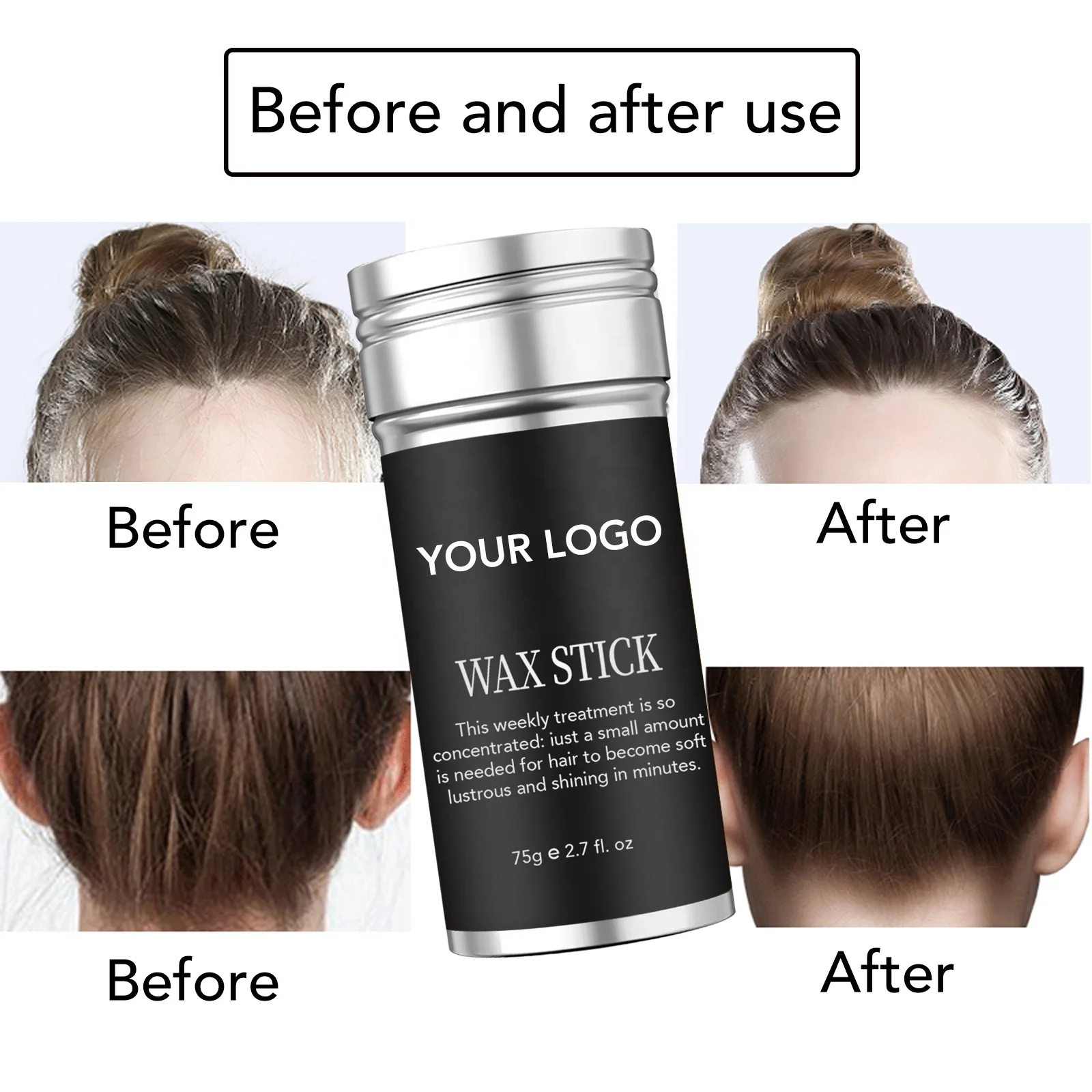 Customized Hair Wax Stick Packaging Non Greasy Smooth Styling Hair Wax Private Label Wax Hair Stick