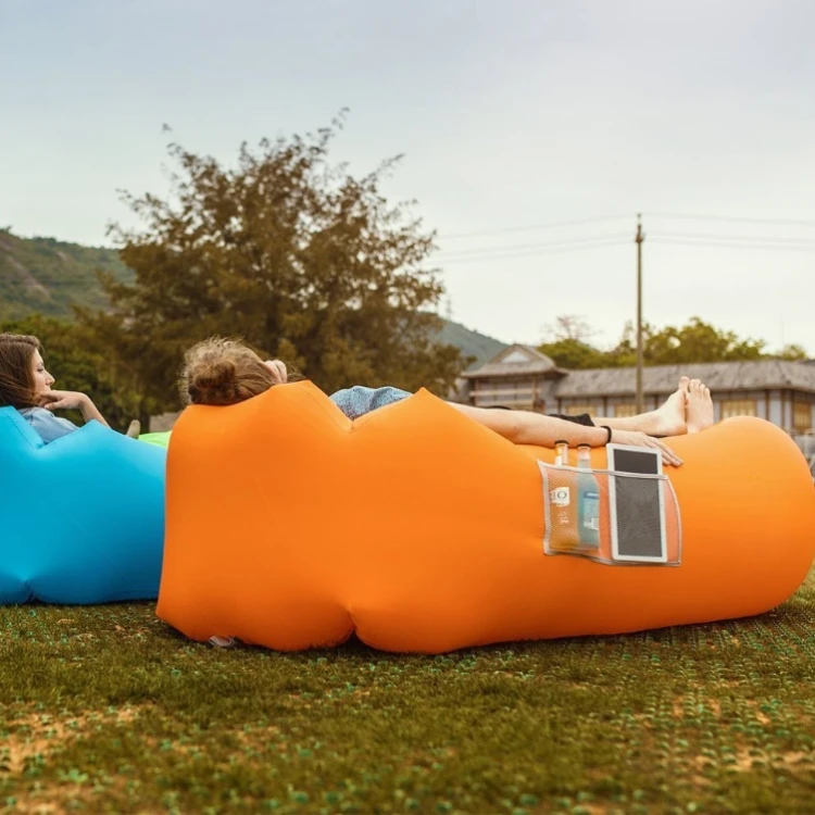 Camping & Barbecue Party & Self-driving Tour & Beach Inflatable Lounger Chair Portable Air Sofa Bed Camping Sleeping Pod