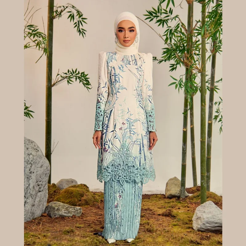 SIPO Eid New Design Malaysia Baju Kurung Sets Simple Style Top With Skirt Middle East Islamic Clothing High Quality Baju Kebaya