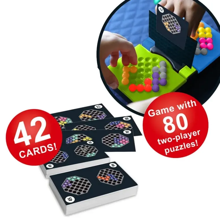 Hot Selling Educational IQ Brain Game Intelligent 2 Players 42PCS Beads Puzzle 80 Challenges Board Table Game For Kid