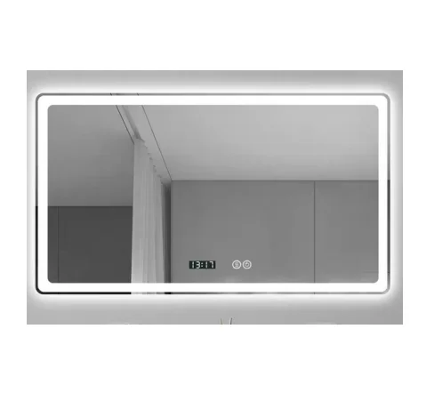 High Fashion Rectangular Smart Silver Glass Half Round LED Belt Light Make Up Mirror