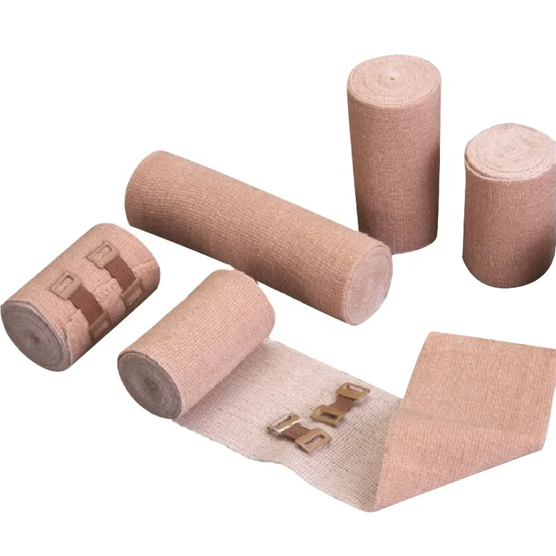 Natural color high elastic bandage cotton spandex crepe bandage  hand cut or body injury Emergency bandage