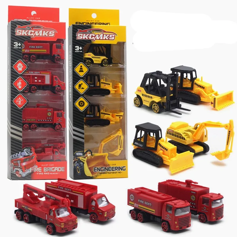 Window boxed alloy die-casting fire truck sports car military rescue mountain toy car series