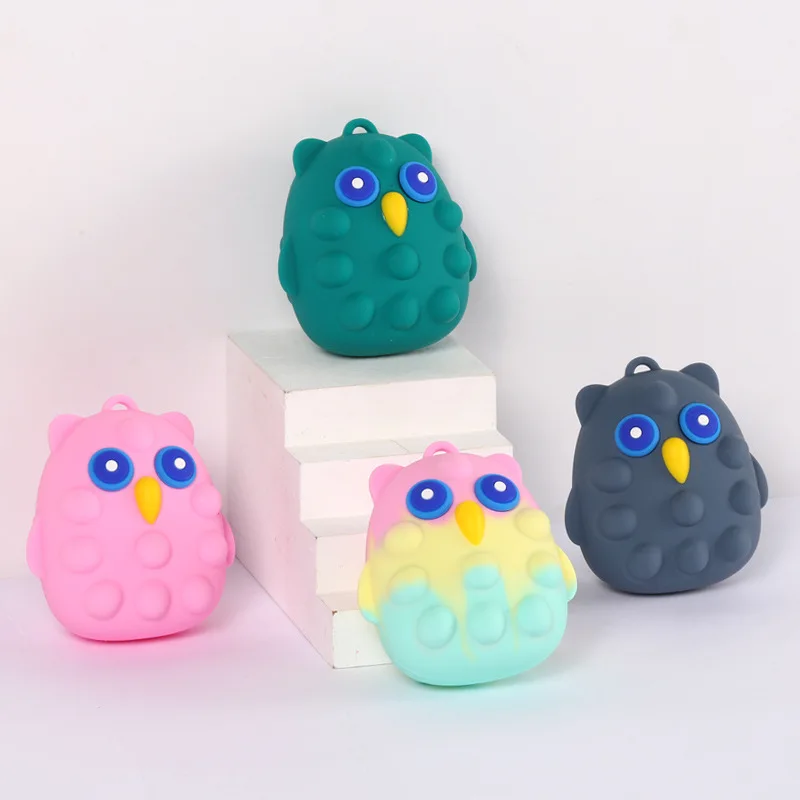 Stress Anxiety Relief Toy Kids Push Bubble Ball Fidget Toys Spinner Owl 3d Fidget Stress Ball