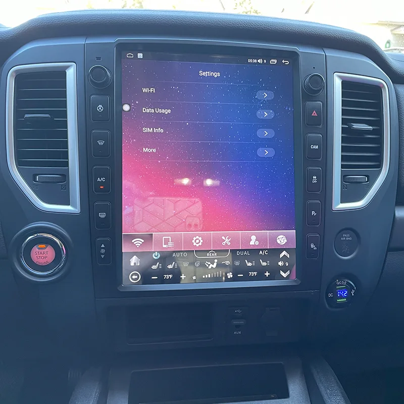 13 Inch High Volume Aftermarket Android Vertical Touch Screen GPS Navigation Car Radio Stereo for Nissan Titan XD 2016 - 2019