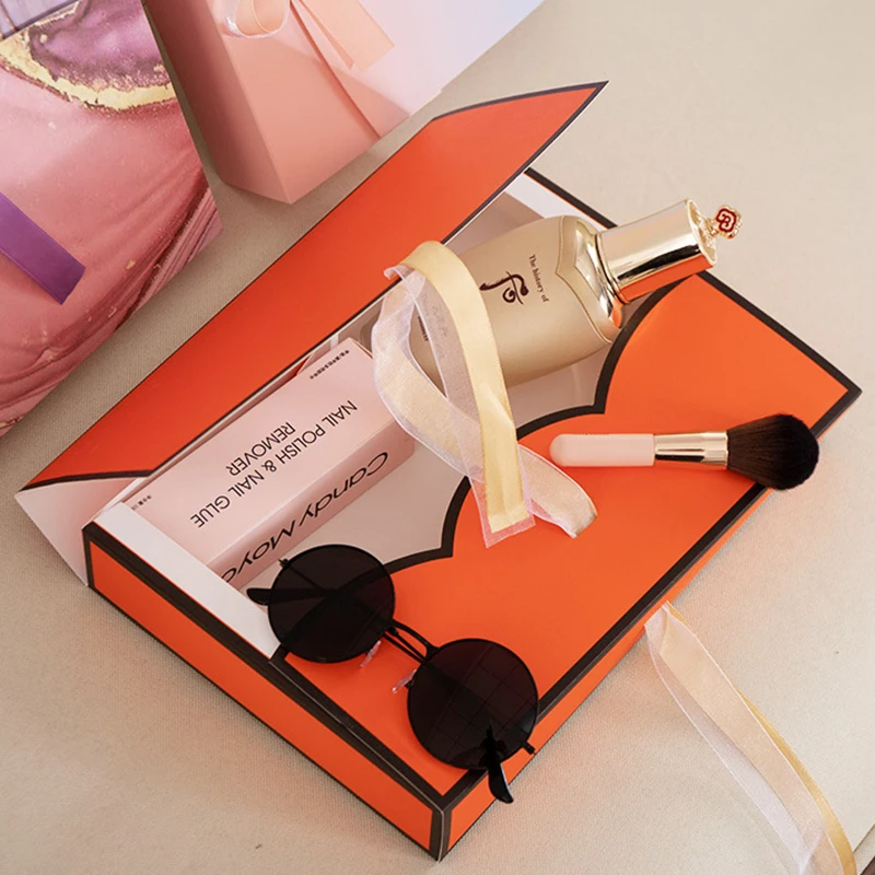 Custom Logo Bow Ribbon Gifts Carton Paper Packing Scarf Box Pajamas Shirt Packaging Boxes Gift Package