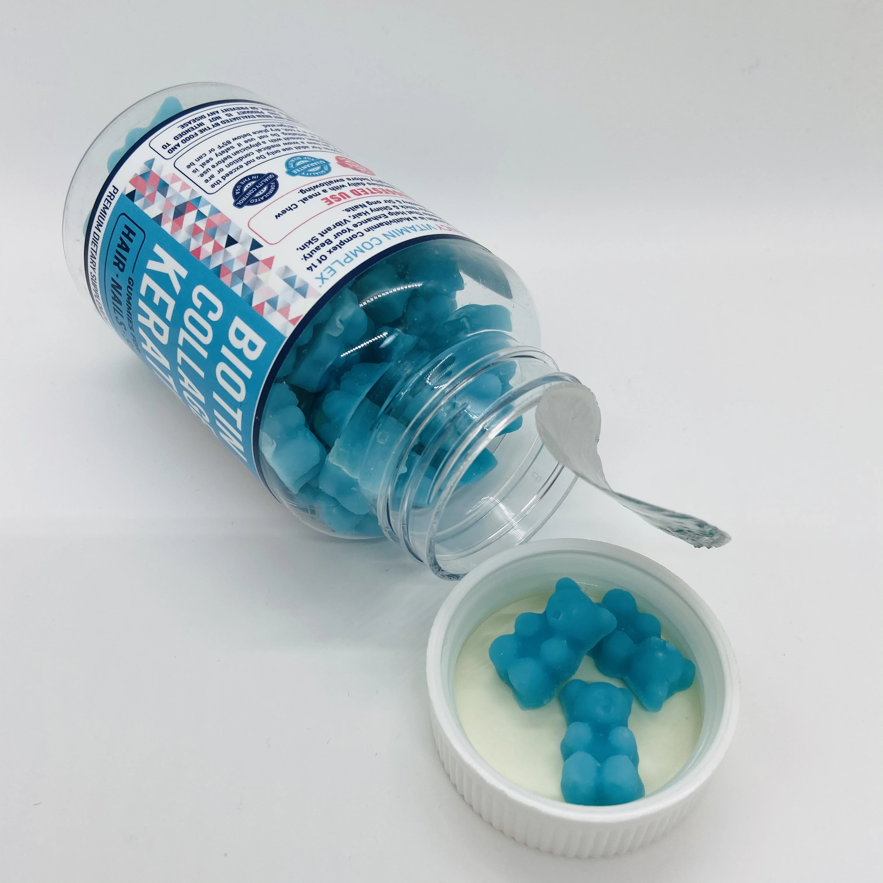 OEM PRIVATE LABEL Bear shape gummy candy biotin collagen keratin gummies for hair nails skin Hair Growth Biotin Bear Vitamins