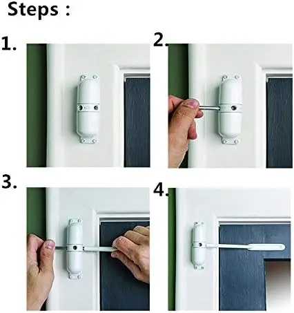 White Door Closer Automatic Safety Spring Door Closer  Easy to Install to Convert Hinged Doors to Self Closing White