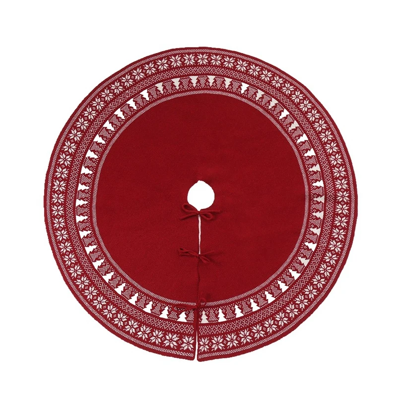 Christmas festival decoration wholesale hot sale new year red gray christmas tree skirts for home party